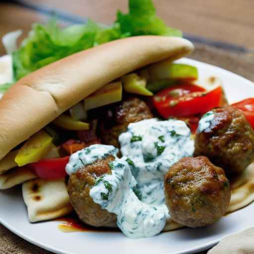 Greek-inspired Meatball Gyros with Tzatziki Sauce and Feta Cheese