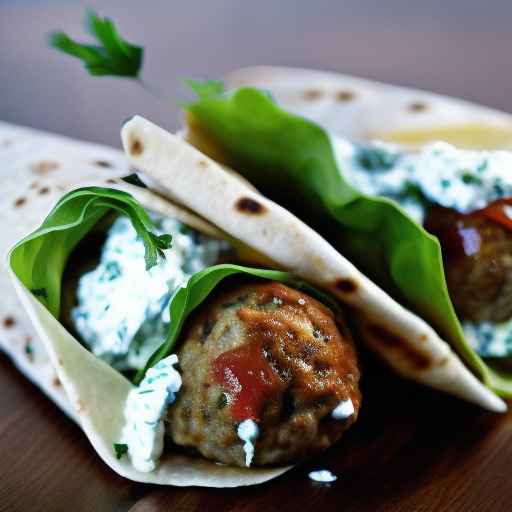 Greek-inspired Meatball Wraps with Tzatziki Sauce and Feta Cheese