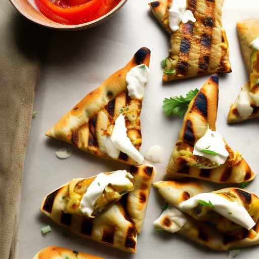 Greek-style Grilled Cheese Stuffed Flatbread Pockets