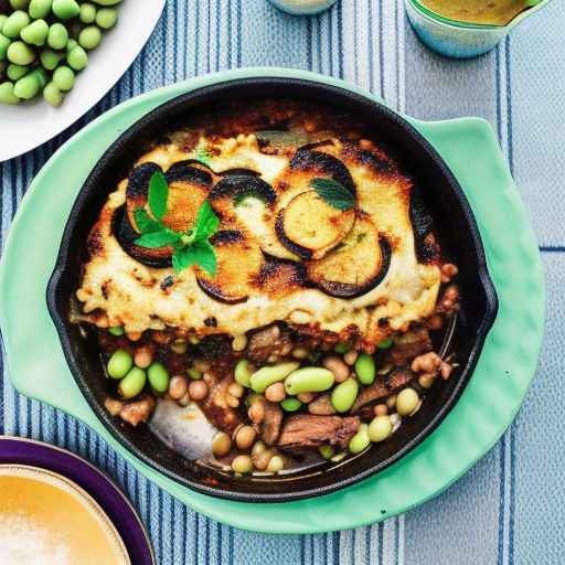 Greek-style Lamb and Eggplant Moussaka with Fava Beans