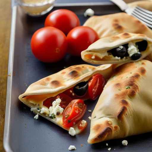 Greek Calzone with Feta, Olives, and Tomatoes