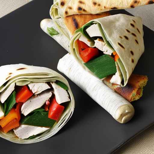 Greek Chicken and Vegetable Wraps with Middle Eastern Bread