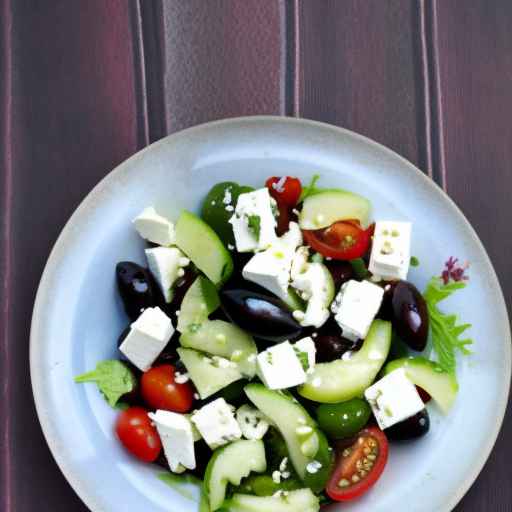 Greek Salad with Feta Cheese and Kalamata Olives