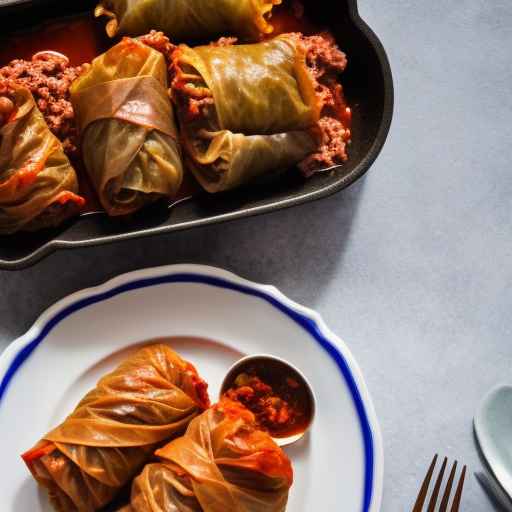 Greek Stuffed Cabbage Rolls with Beef and Rice