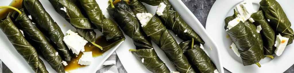 Greek Stuffed Grape Leaves with Feta and Spinach