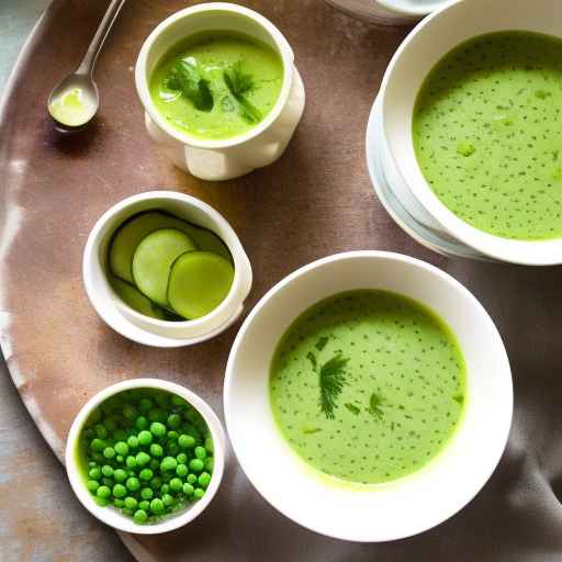 Green pea and cucumber soup