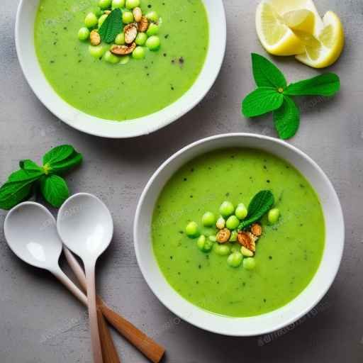 Green pea and mint soup with lemon