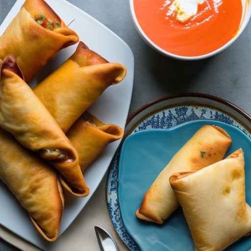 Grilled cheese and tomato soup egg rolls