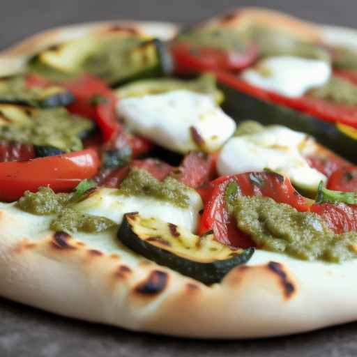 Grilled Vegetable Pizza with Pesto and Fresh Mozzarella