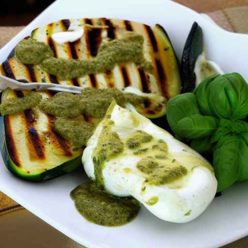 Grilled vegetable with pesto and fresh mozzarella