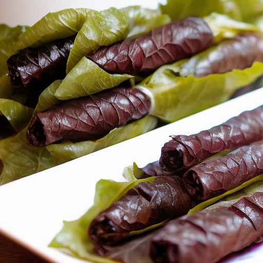 Ground Beef and Bulgur Stuffed Grape Leaves