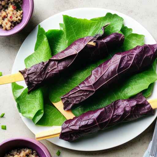 Ground Chicken and Quinoa Stuffed Grape Leaves