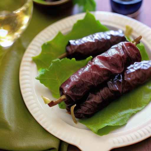 Ground Lamb and Barley Stuffed Grape Leaves