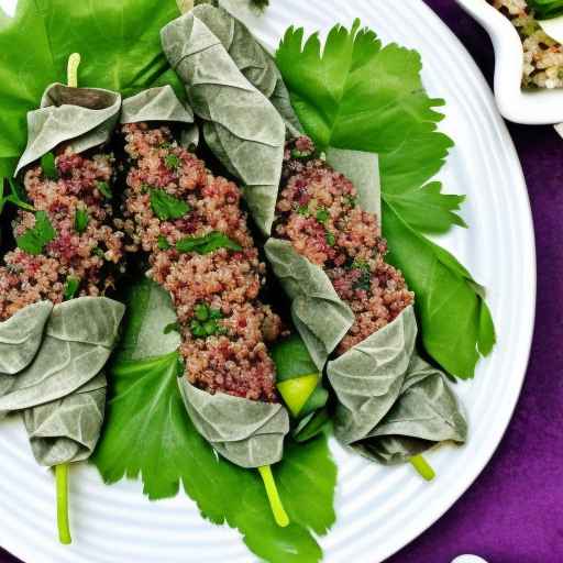 Ground Pork and Quinoa Stuffed Grape Leaves