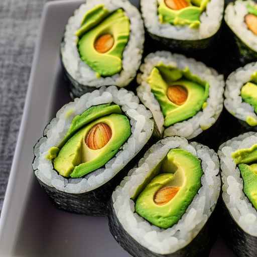 Guacamole and Avocado Sushi Rolls