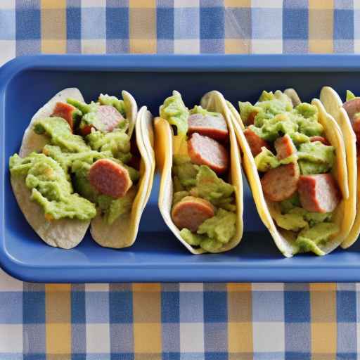 Guacamole and Sausage Breakfast Tacos