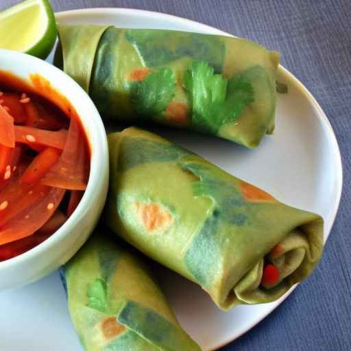 Guacamole and Veggie Spring Rolls