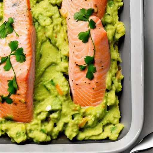 Guacamole Topped Baked Salmon