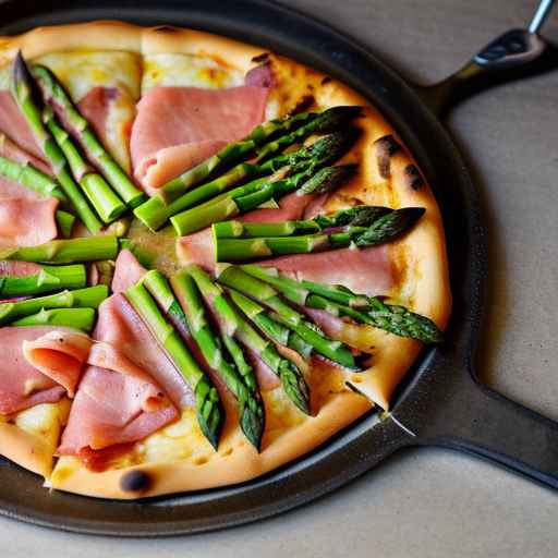 Ham and asparagus folded pizza