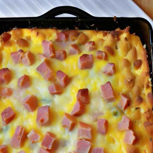 Ham and Cheese Breakfast Casserole with Eggs