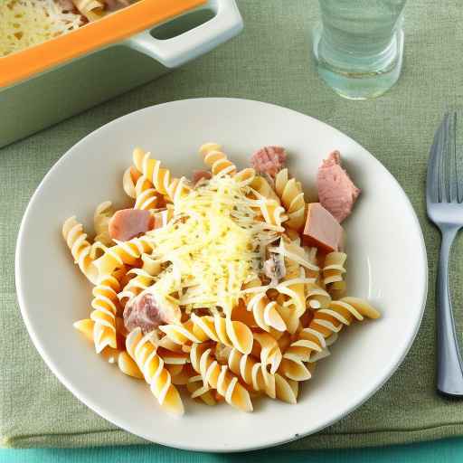 Ham and cheese pasta casserole