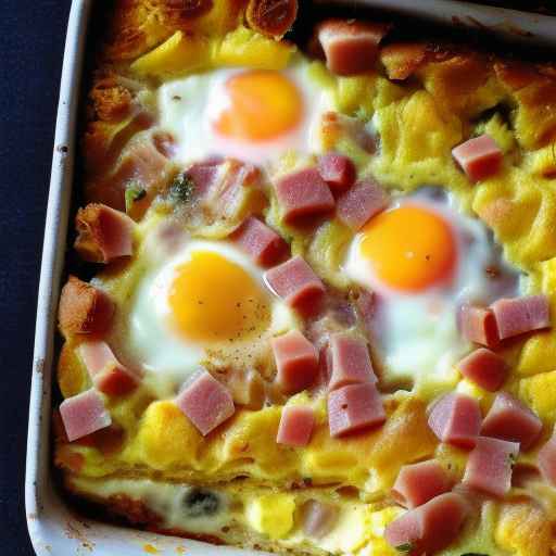 Ham and Egg Breakfast Casserole with Biscuits