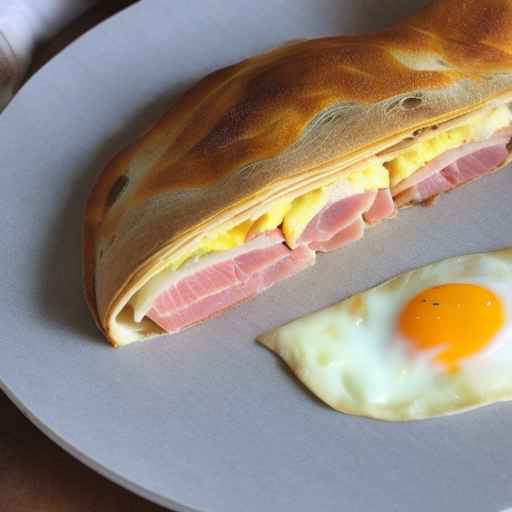Ham and Egg Breakfast Stromboli
