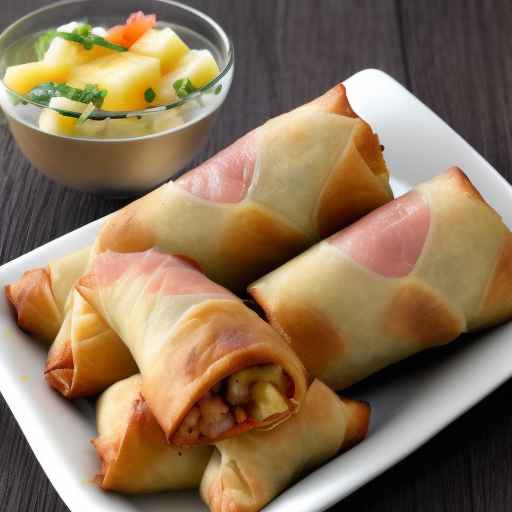 Hawaiian-style ham and pineapple egg rolls