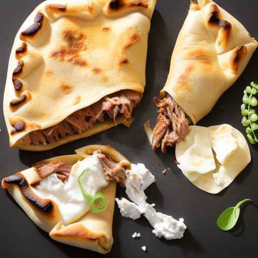 Hawaiian BBQ Calzone with Mozzarella Cheese