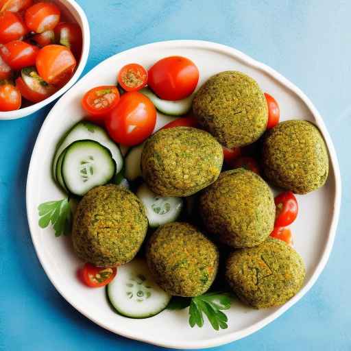 Herbed Falafel with Tomato-Cucumber Salad