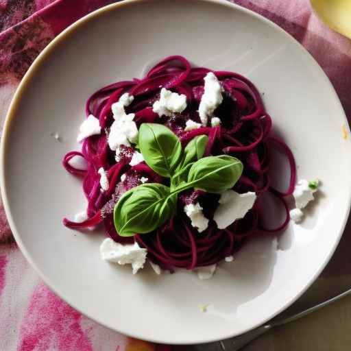 Homemade Beet Pasta with Goat Cheese