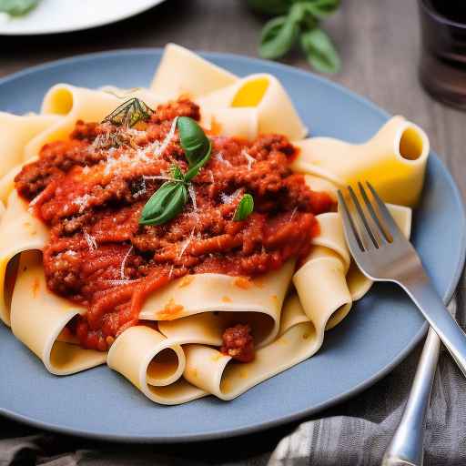 Homemade Pappardelle with Bolognese Sauce