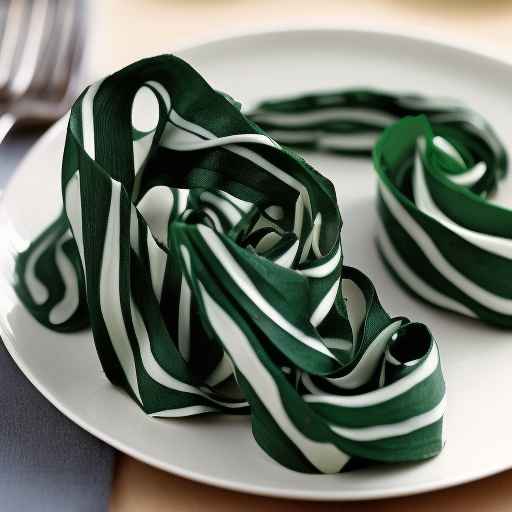 Homemade Spinach Ribbons with Creamy Garlic Sauce