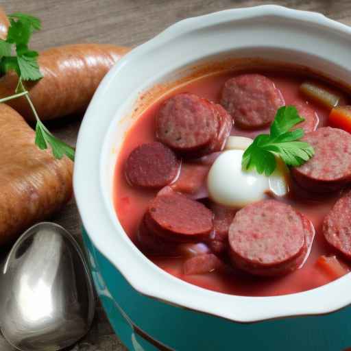 Hungarian Borscht with Smoked Sausage