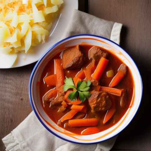 Hungarian Goulash with Sauerkraut and Carrots