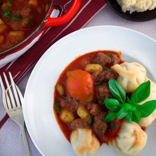 Hungarian Lamb and Tomato Goulash with Dumplings