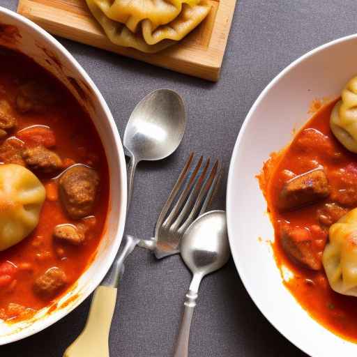 Hungarian Pork and Tomato Goulash with Dumplings