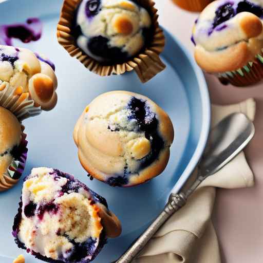 Ice Cream Stuffed Blueberry Muffins