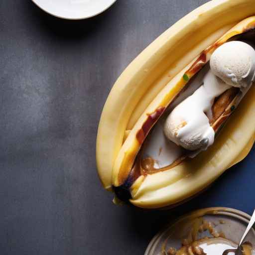 Ice Cream Stuffed Caramelized Banana Boats