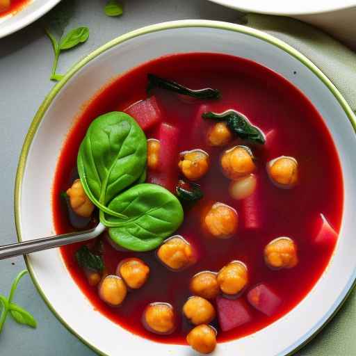 Israeli Borscht with Spinach and Chickpeas