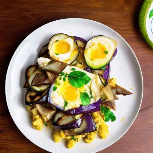 Israeli sabich with eggplant and scrambled egg