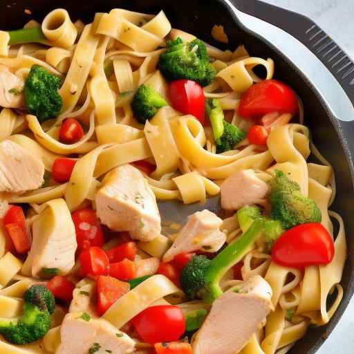 Italian Chicken and Vegetable Skillet with Fettuccine