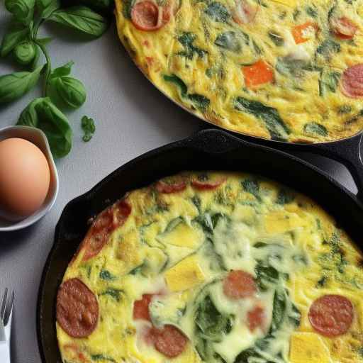 Italian frittata with sausage, cheese, and egg