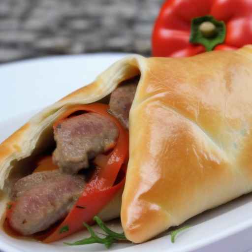 Italian sausage and peppers turnover