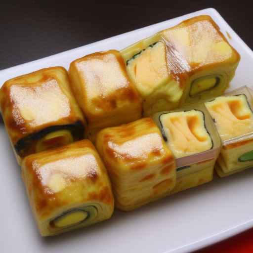 Japanese tamagoyaki with sweet omelette filling