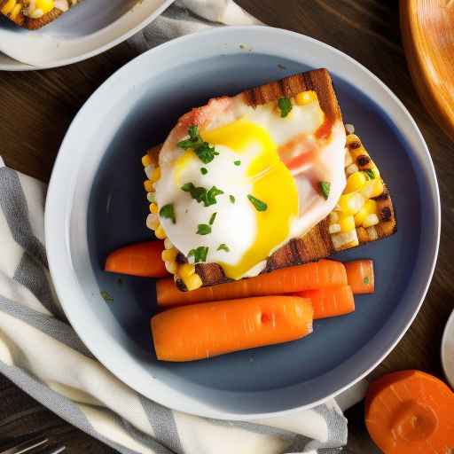 Kentucky-style Hot Brown with Corn and Carrots