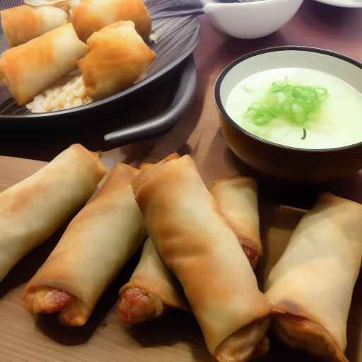 Korean BBQ pork and egg rolls