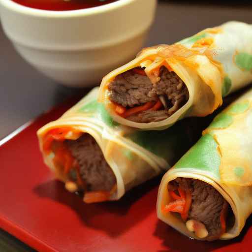 Korean beef and kimchi egg rolls