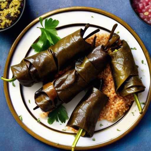 Lamb and Bulgur Stuffed Grape Leaves