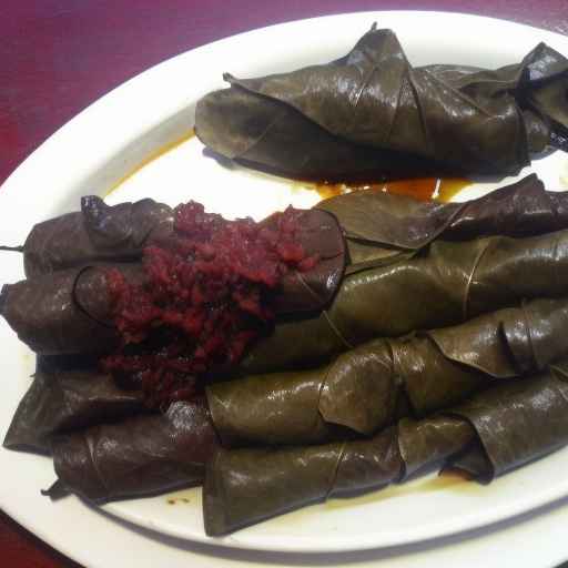 Lamb and Rice Stuffed Grape Leaves